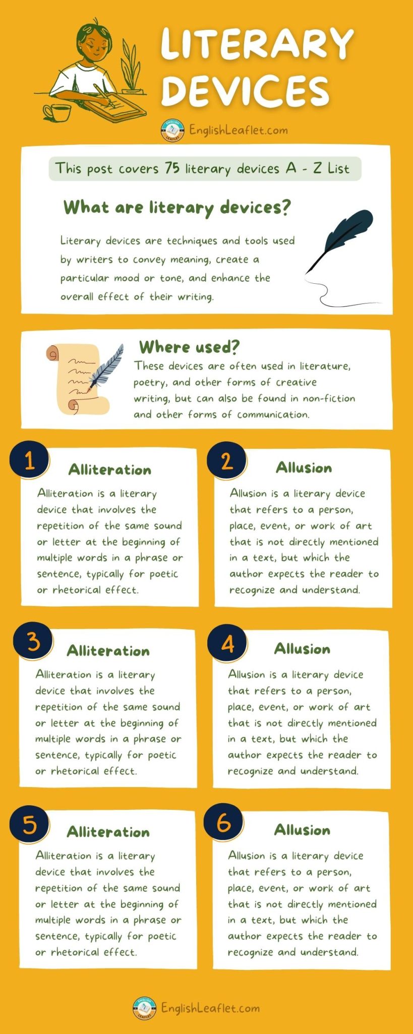 Clarifying Devices. Examples 75 Literary Devices (A to Z List) | Definitions & Examples - EnglishLeaflet