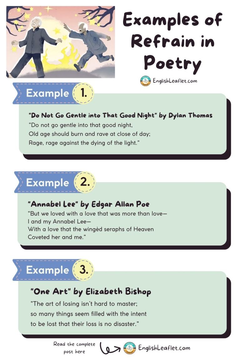 Examples of Refrain in Poetry - EnglishLeaflet