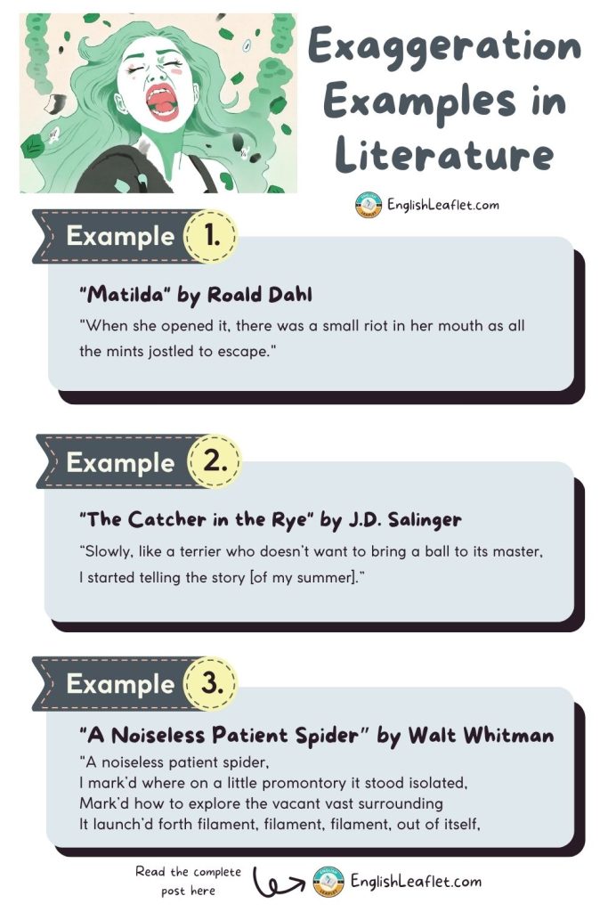 Literary Devices: Exaggeration Examples in Literature - EnglishLeaflet