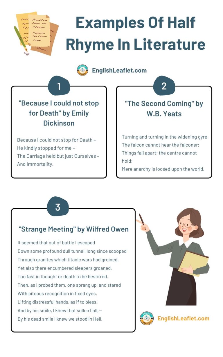 5 Examples Of Half Rhyme In Literature - EnglishLeaflet