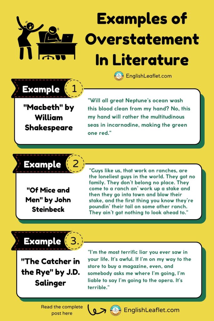 Overstatement In Literature (6 Examples & Functions) - EnglishLeaflet