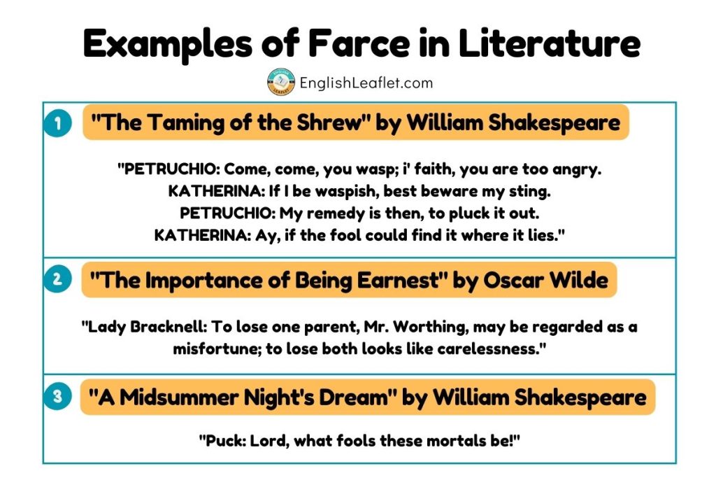 Examples of Farce in Literature