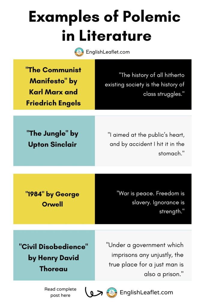 Examples of Polemic in Literature - EnglishLeaflet