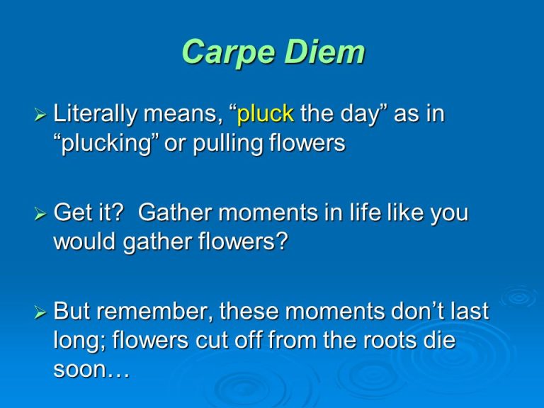 Carpe Diem Meaning – Definition, History, and Daily Use