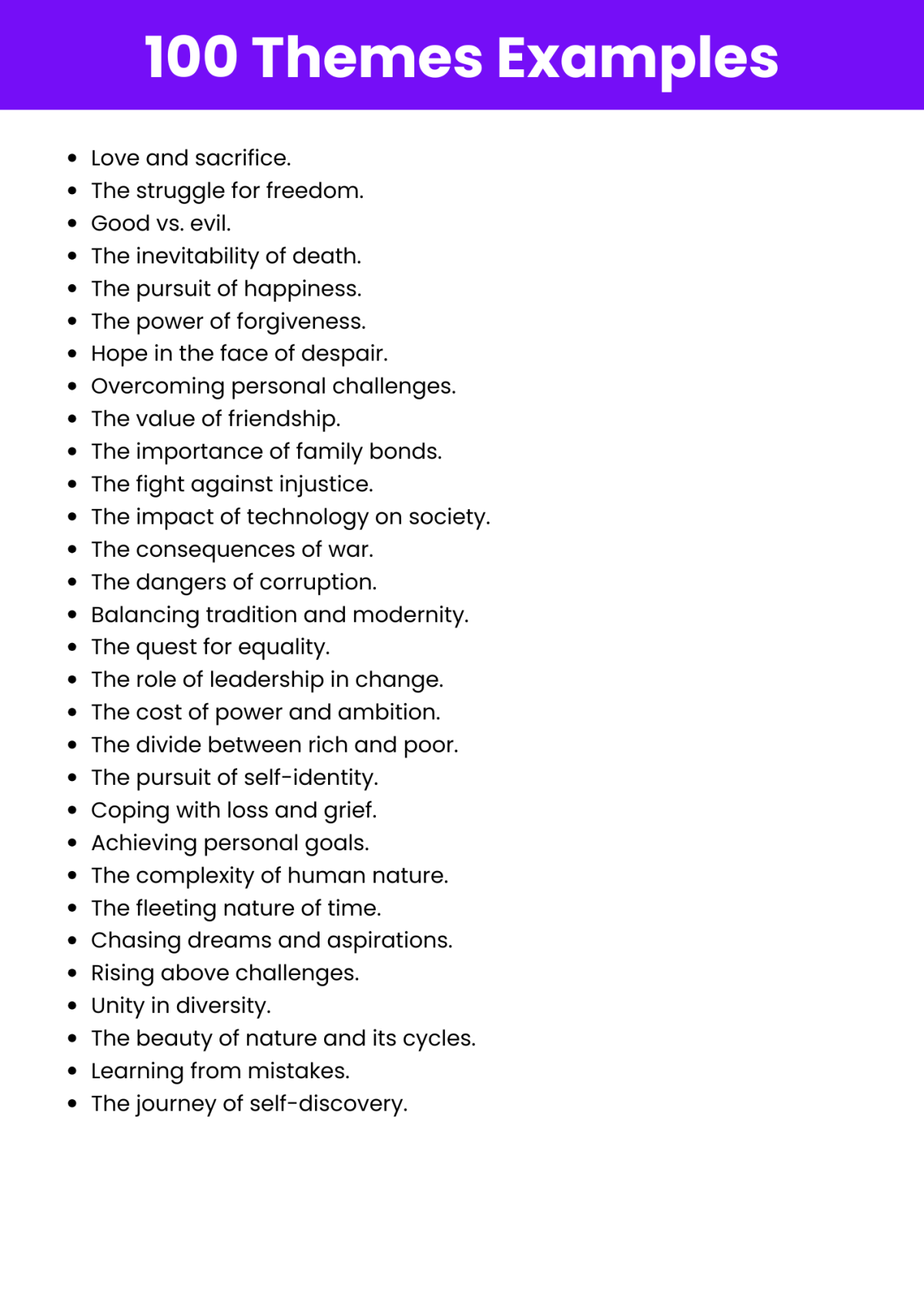 List of Themes – 50+ Popular Ideas for Any Project or Event