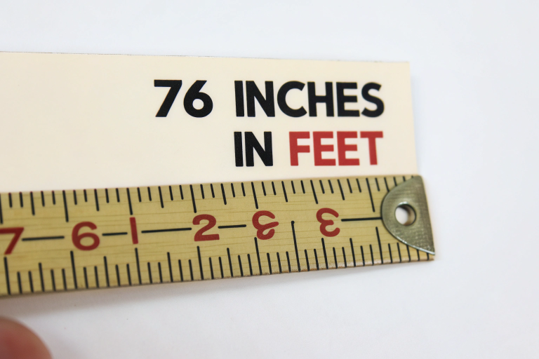 76 Inches in Feet