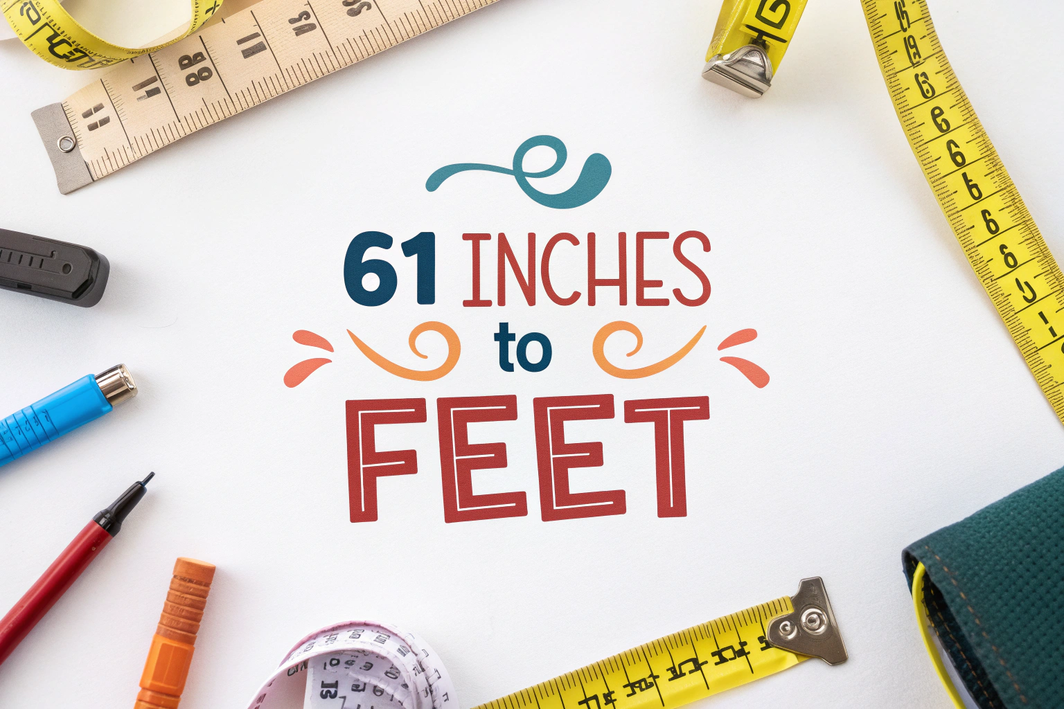 61 Inches to Feet