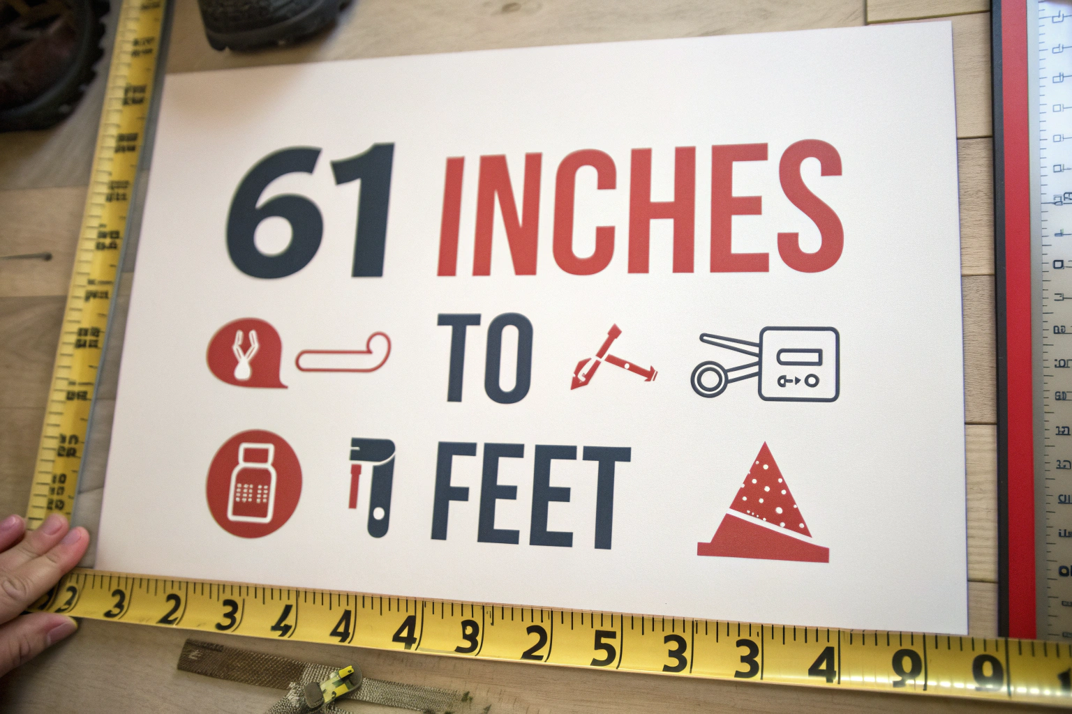 61 Inches to Feet