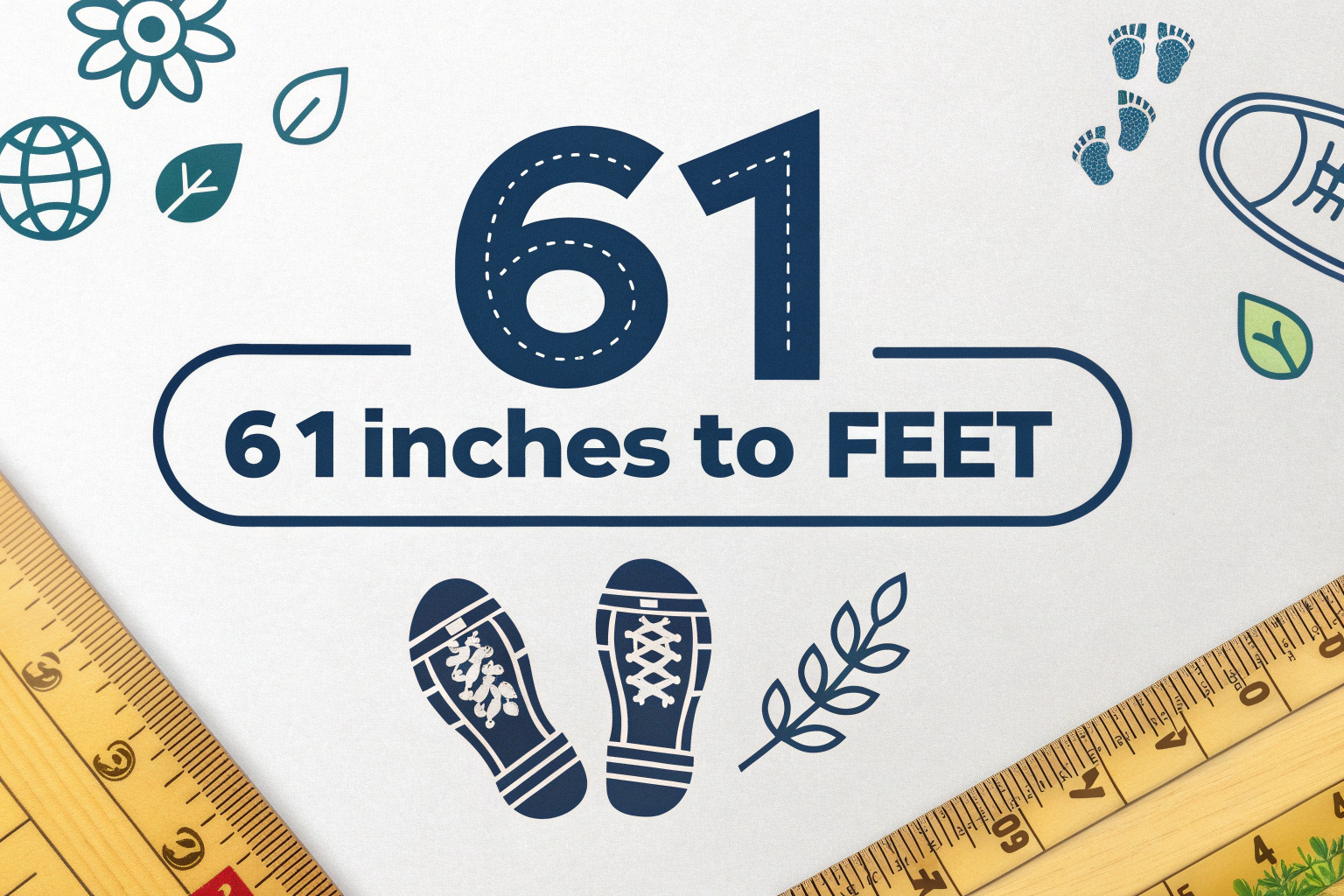 61 Inches to Feet