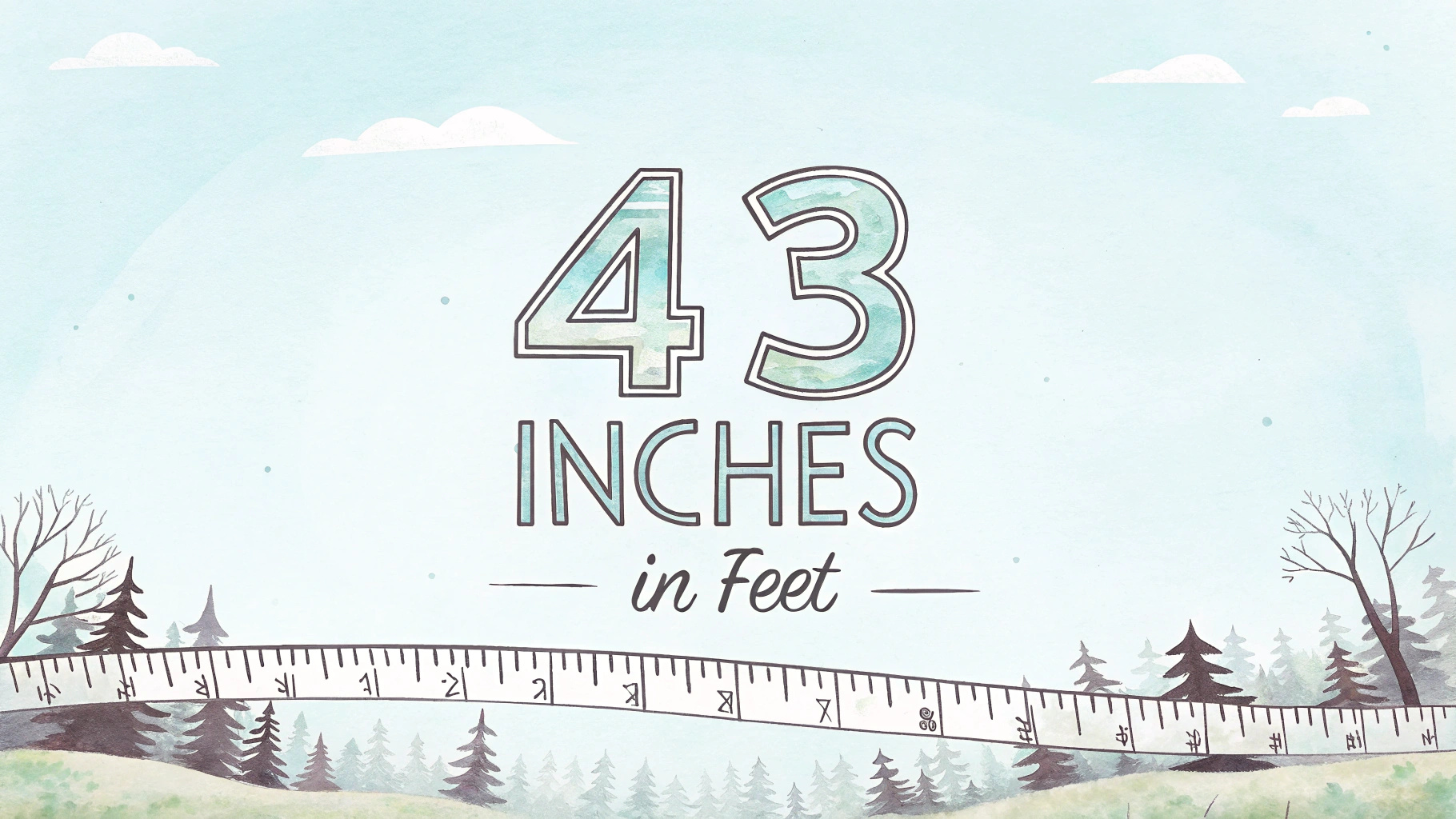 43 Inches in Feet