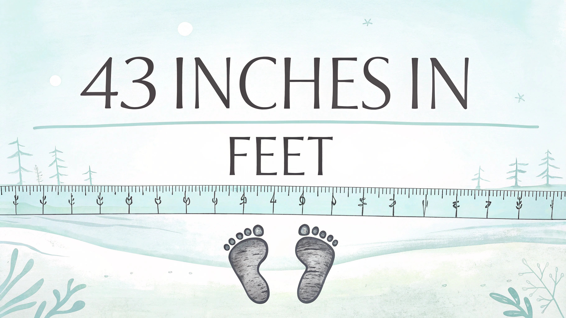 43 Inches in Feet