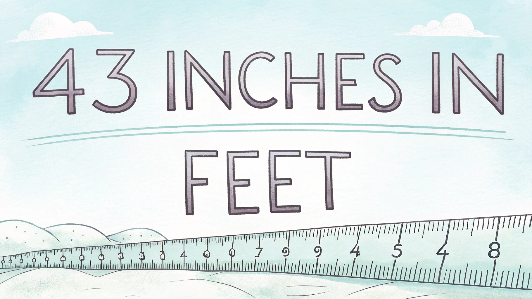 43 Inches in Feet