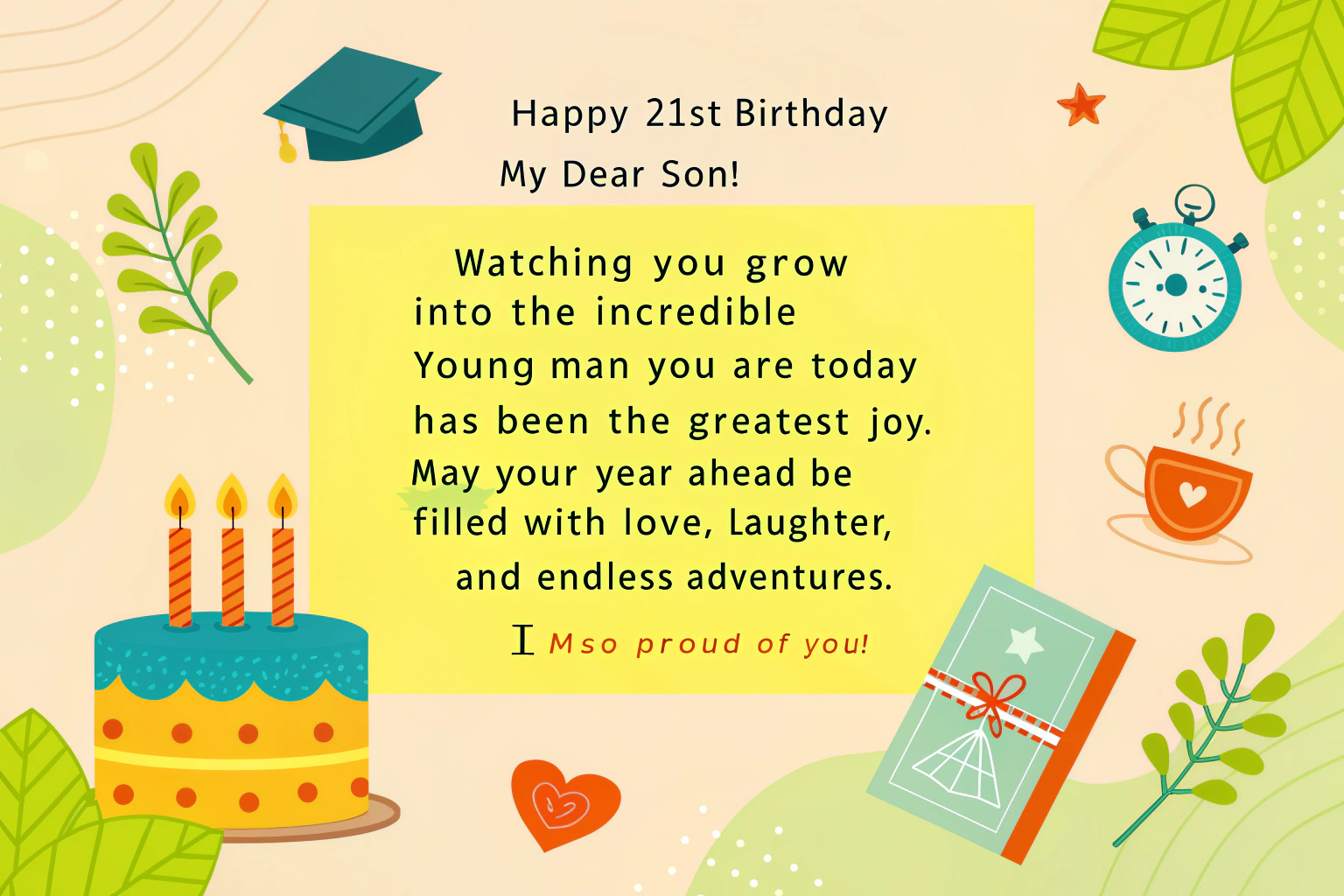 21st Birthday Wish for Son