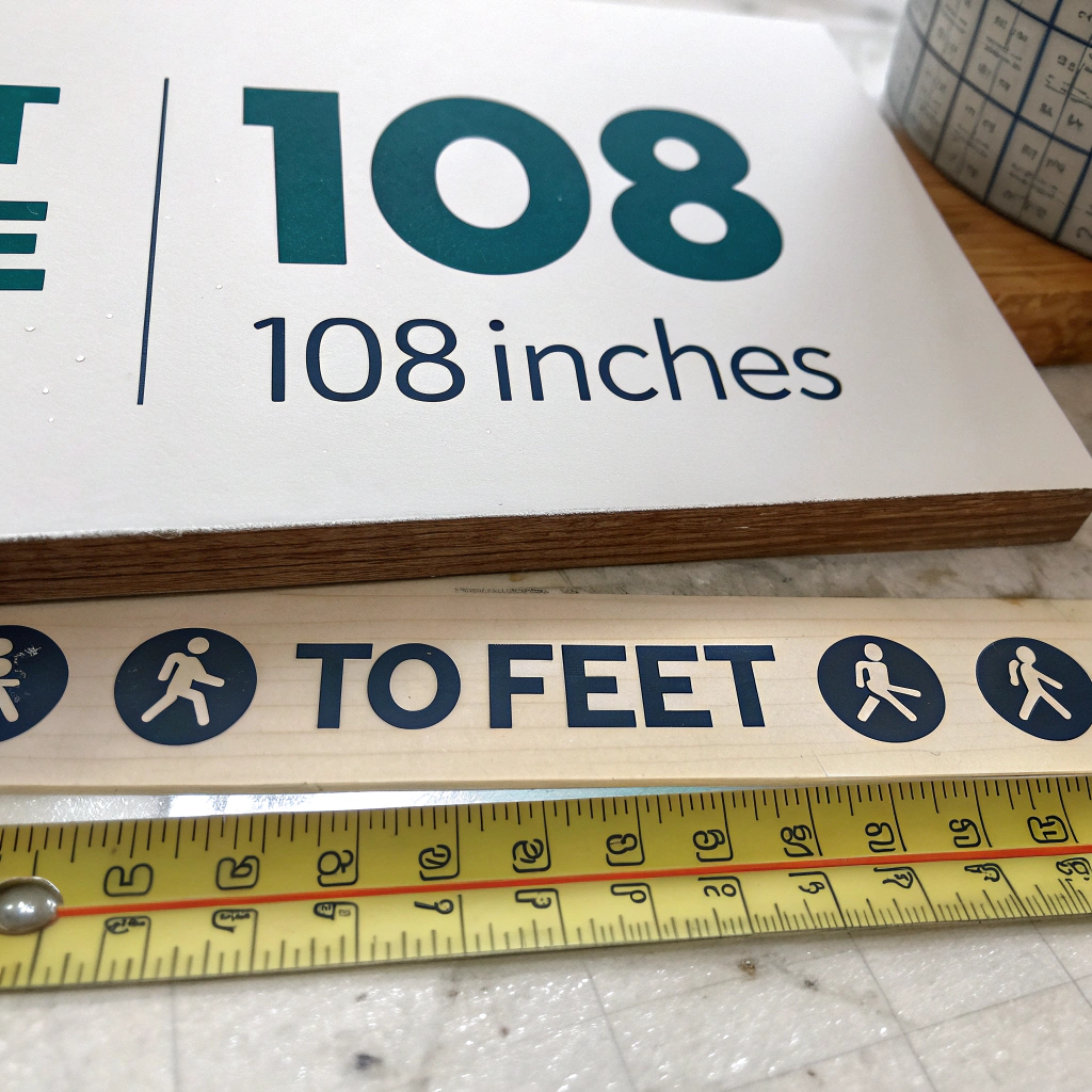108 Inches to Feet