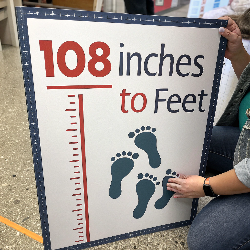 108 Inches to Feet