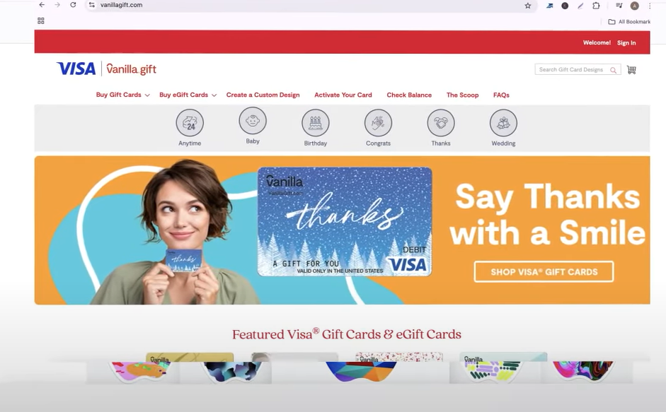 Vanilla Visa Gift Card PIN Setup