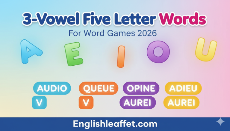 Five Letter Words With Three Vowels for Word Games 2026