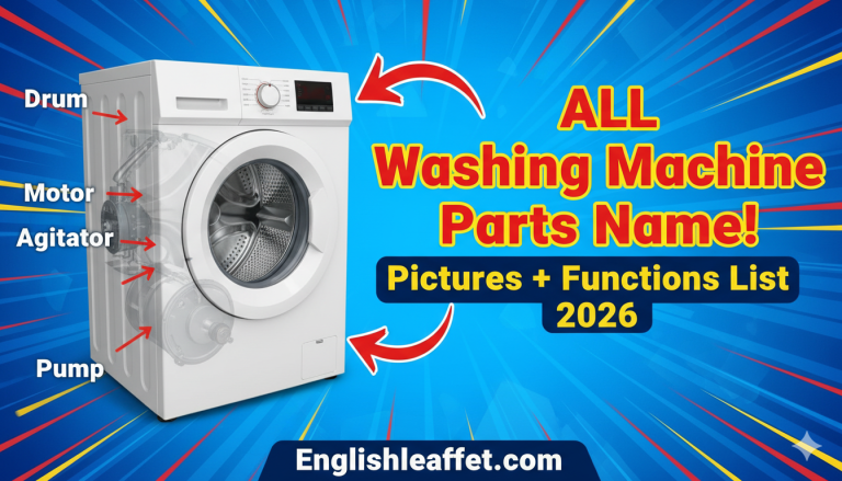 Washing Machine Parts Name with Picture & Function List 2026