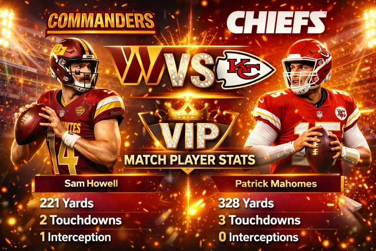 Washington Commanders vs Kansas City Chiefs Match Player Stats 2026